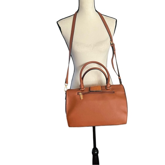 Croc print structured shoulder satchel crossbody gorgeous bag. - Picture 3 of 8